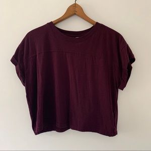 H&M Cropped Top Burgundy Medium